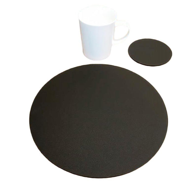 Round Placemat and Coaster Set - Mocha Brown