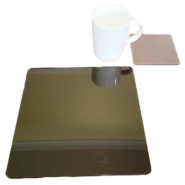 Square Placemat and Coaster Set - Bronze Mirror