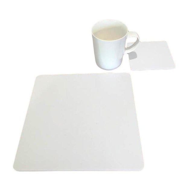 Square Placemat and Coaster Set - White