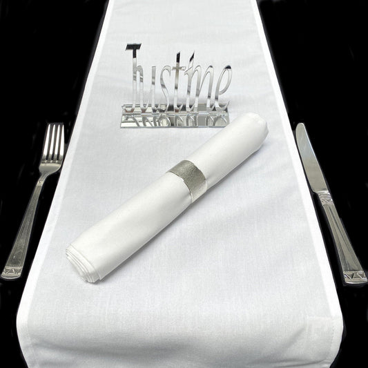 White Soft Cotton Linen Feel Table Runners