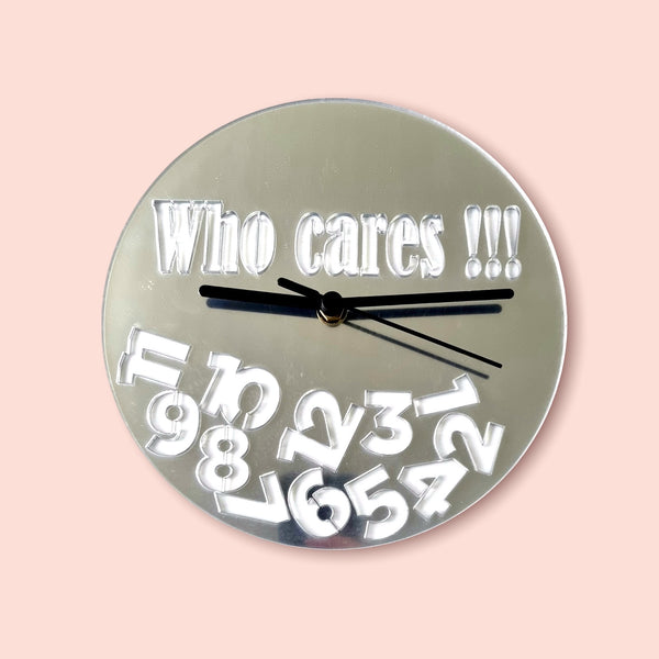 Who Cares! Round Shaped Two Colour Clocks - Many Colour Choices