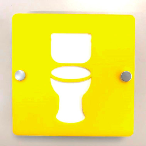 Square Toilet Sign - Yellow & White Gloss Finish