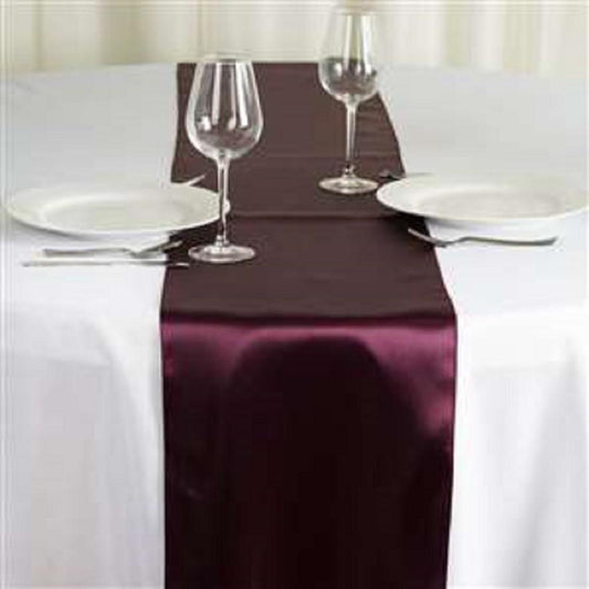 Aubergine Purple Satin Table Runner