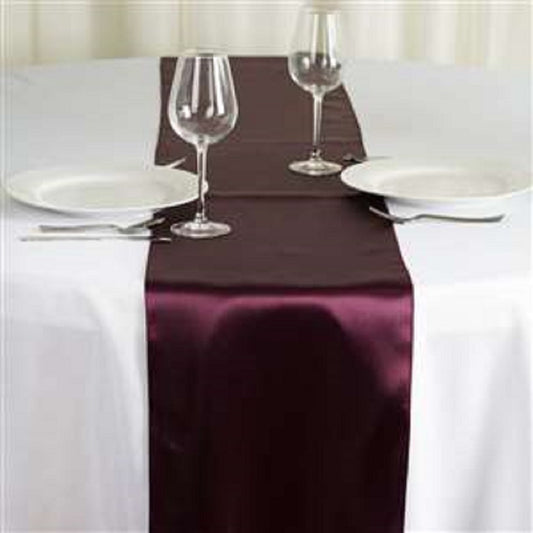 Aubergine / Eggplant Satin Smooth Table Runners