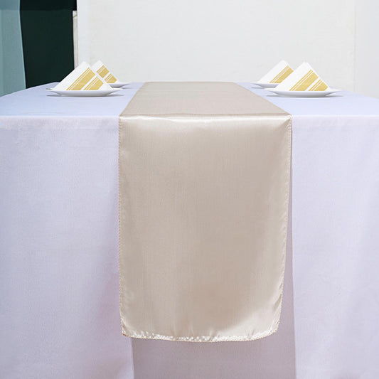 Beige Satin Smooth Table Runners