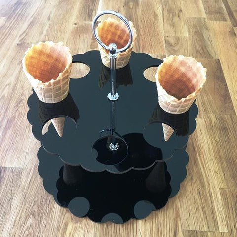 Ice Cream Cone Stand - Black