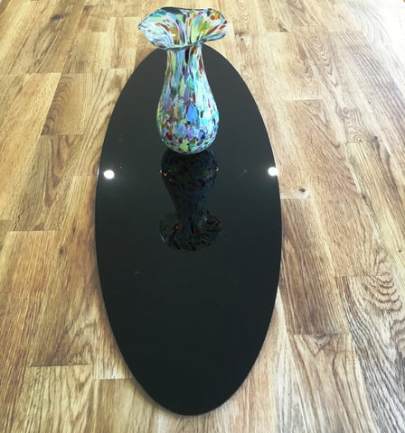 Black Oval Acrylic Table Runners - Bespoke Sizes Made