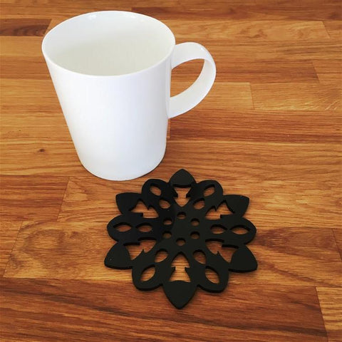 Snowflake Shaped Coaster Set - Black