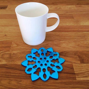 Snowflake Shaped Coaster Set - Blue Mirror