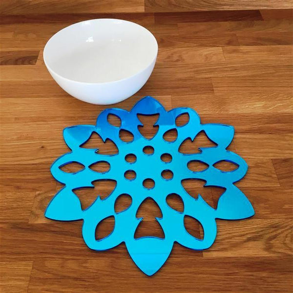 Snowflake Shaped Placemat Set - Blue Mirror