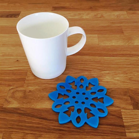 Snowflake Shaped Coaster Set - Bright Blue