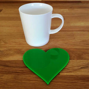 Heart Shaped Coaster Set - Bright Green