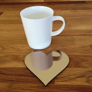Heart Shaped Coaster Set - Bronze Mirror