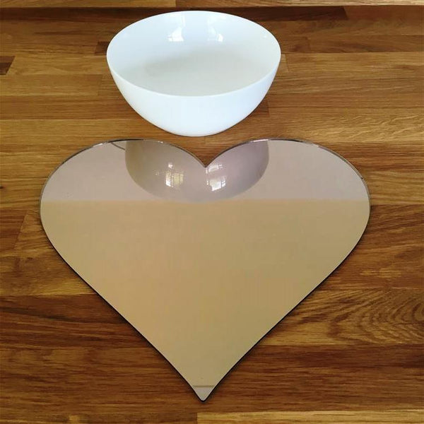 Heart Shaped Placemat Set - Bronze Mirror