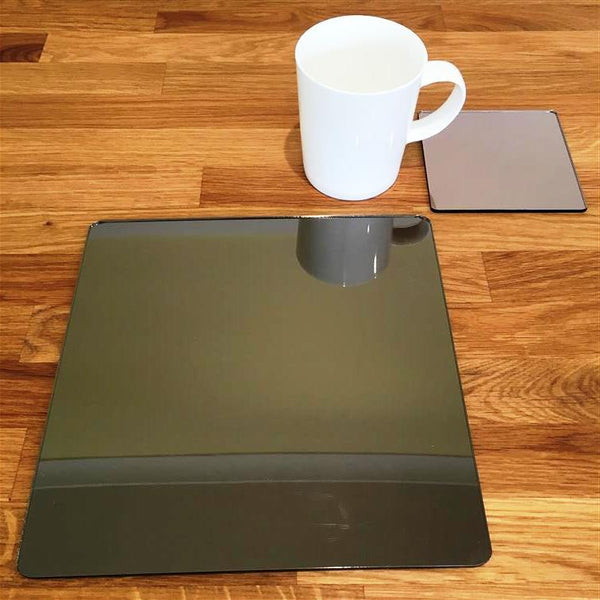Square Placemat and Coaster Set - Bronze Mirror