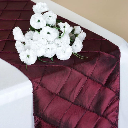 Burgundy Pintuck Table Runners