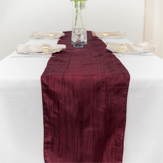 Burgundy Taffeta (Accordion) Table Runners