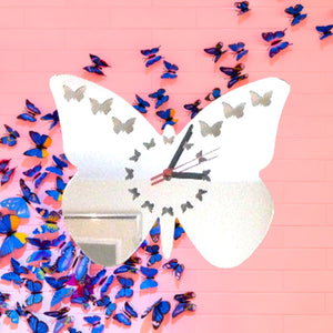 Butterfly Dial Shaped Clocks - Many Colour Choices