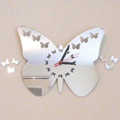 Butterfly Dial Shaped Clocks - Many Colour Choices