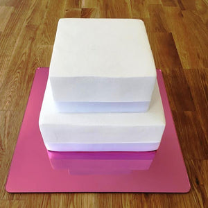 Square Cake Board - Pink Mirror