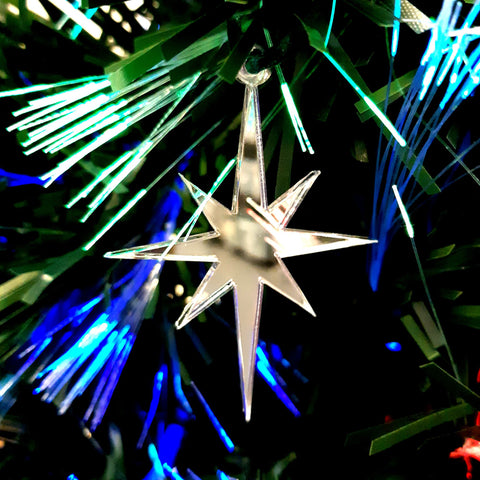 Christmas Star Christmas Tree Decorations Mirrored
