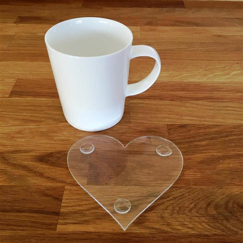 Heart Shaped Coaster Set - Clear