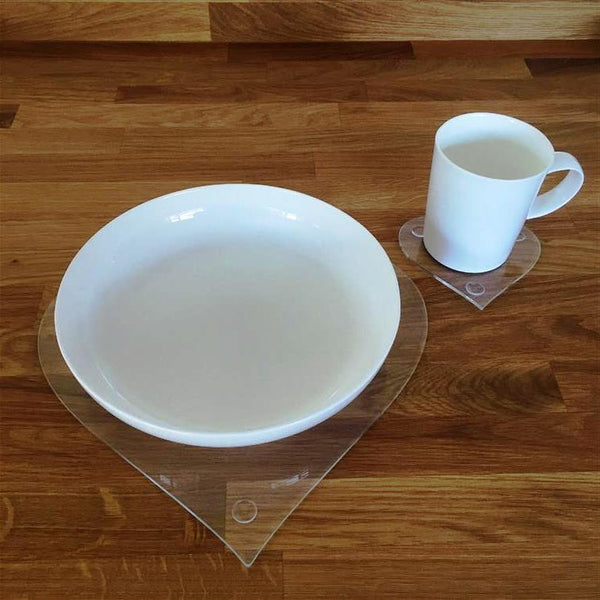 Heart Shaped Placemat and Coaster Set - Clear