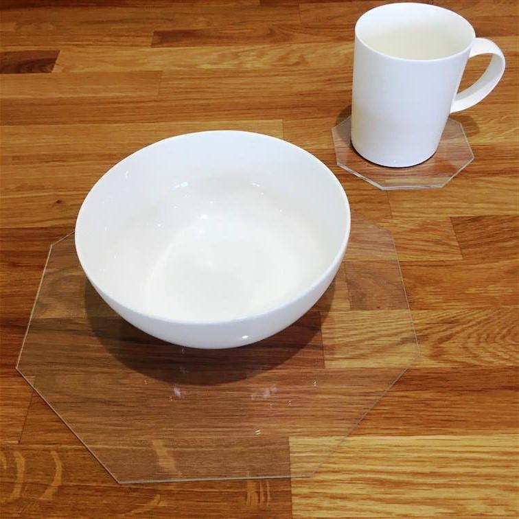 Octagonal Placemat and Coaster Set - Clear