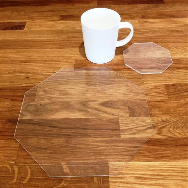 Octagonal Placemat and Coaster Set - Clear