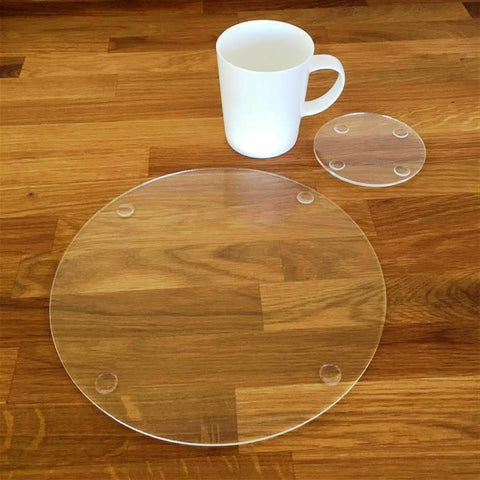 Round Placemat and Coaster Set - Clear