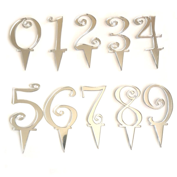 Number Shaped Cake Toppers - Curly Font