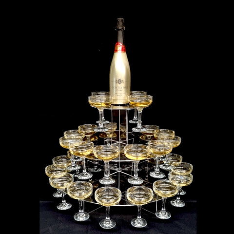 Champagne / Prosecco Wedding & Party Stands for Coupe glasses & Champagne Bottles. - Bespoke Stands Made