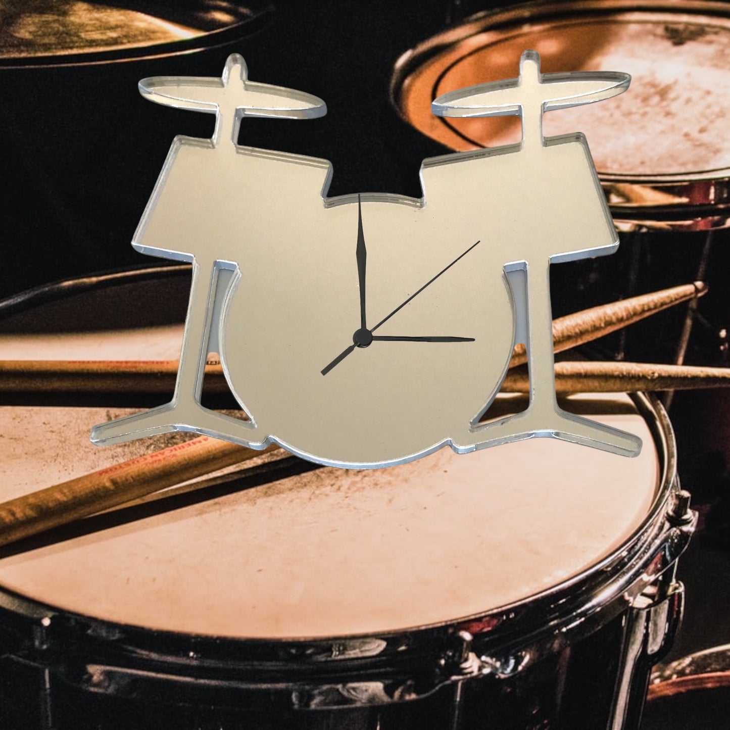 Drumkit Shaped Clocks - Many Colour Choices