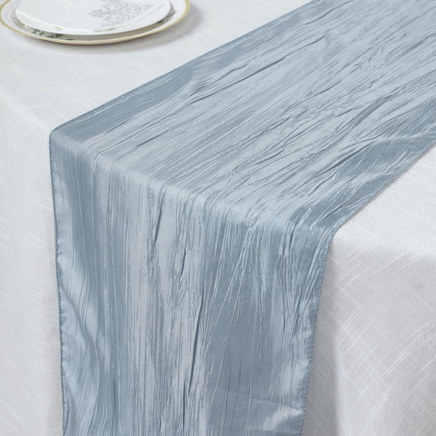 Dusty Blue Taffeta (Accordion) Table Runners