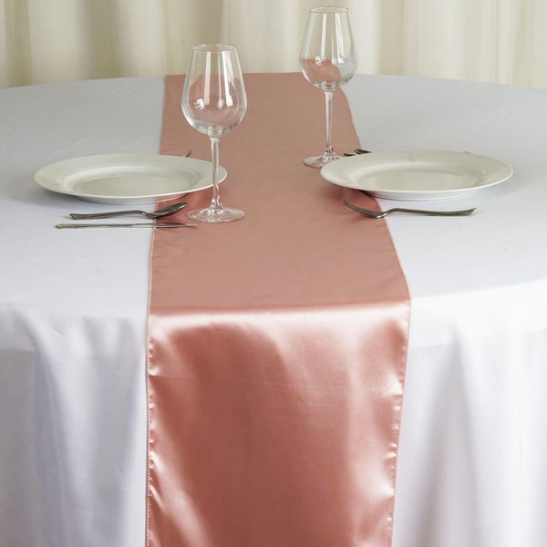 Dusty Rose Satin Smooth Table Runners