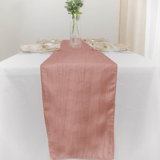 Dusty Rose Taffeta (Accordion) Table Runners