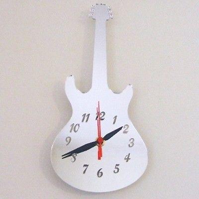 Electric Guitar Shaped Clocks - Many Colour Choices