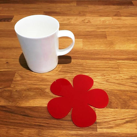 Daisy Shaped Coaster Set - Red