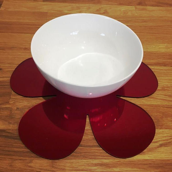 Daisy Shaped Placemat Set - Red Mirror