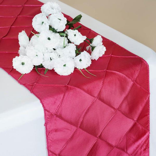 Fuchsia Pink Pintuck Table Runners