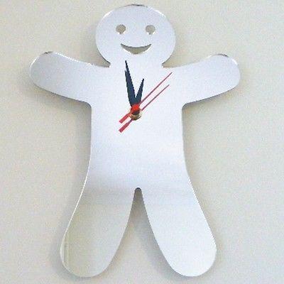 Gingerbread Man Shaped Clocks - Many Colour Choices