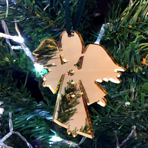 Angel Christmas Tree Decorations Mirrored