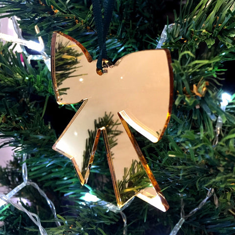 Bow Christmas Tree Decorations Mirrored