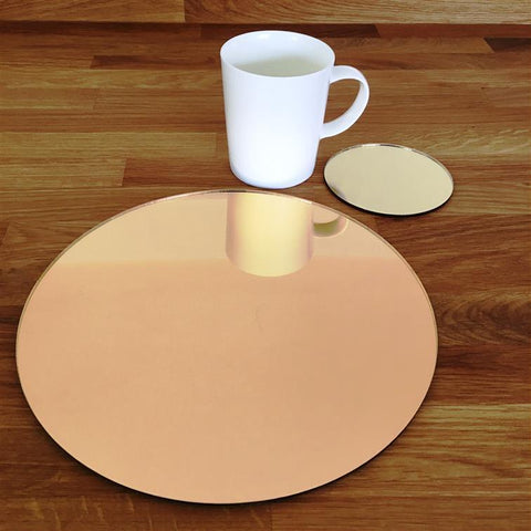 Round Placemat and Coaster Set - Gold Mirror