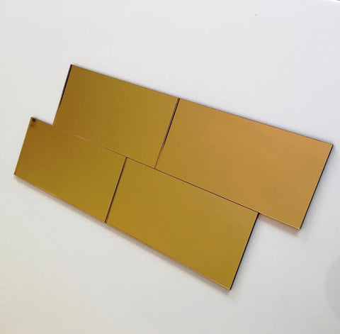 Rectangular Tiles - Gold Mirror