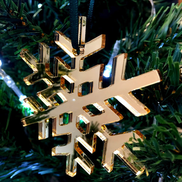 Crystal Snowflake Christmas Tree Decorations Mirrored