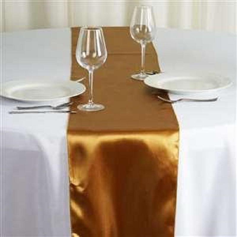 Gold Satin Smooth Table Runners