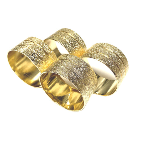 Gold Textured Rimmed Napkin Rings