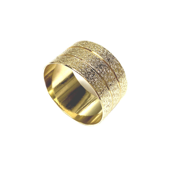 Gold Textured Rimmed Napkin Rings