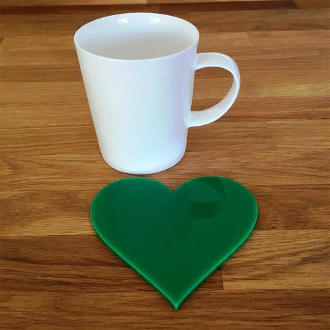 Heart Shaped Coaster Set - Green